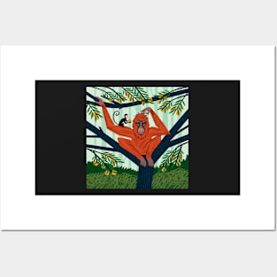 The Orangutan in The Orange Trees Posters and Art